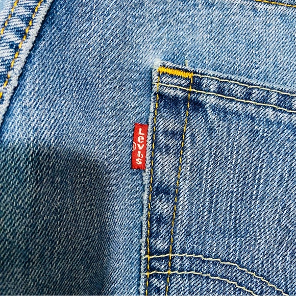 Levis Mens Light Blue Washed 505 Jeans Size 34 X 29 - Picture 8 of 9